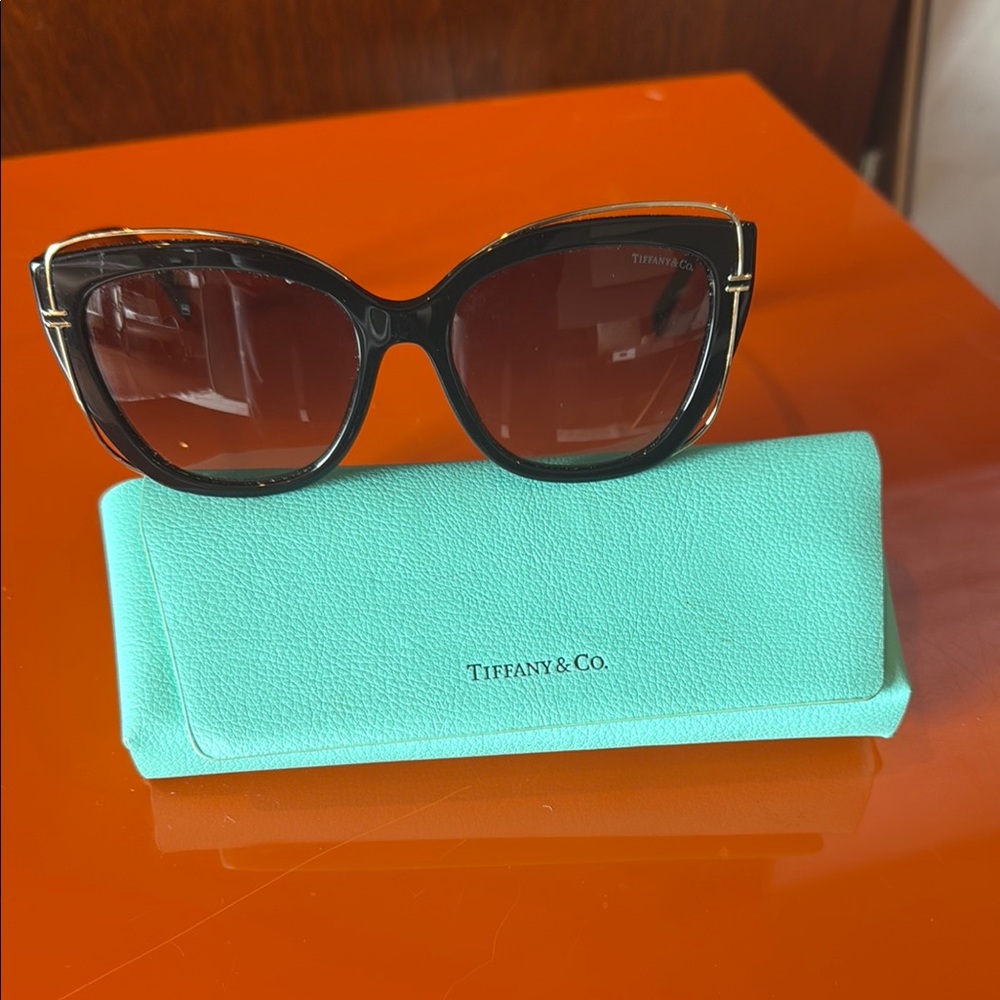 Tiffany & Co. Black and Blue Cat-Eye Sunglasses